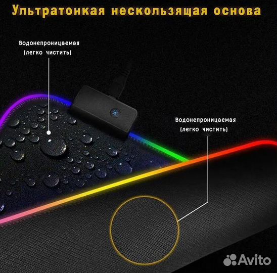 Коврик для мыши с RGB подсветкой. Новые