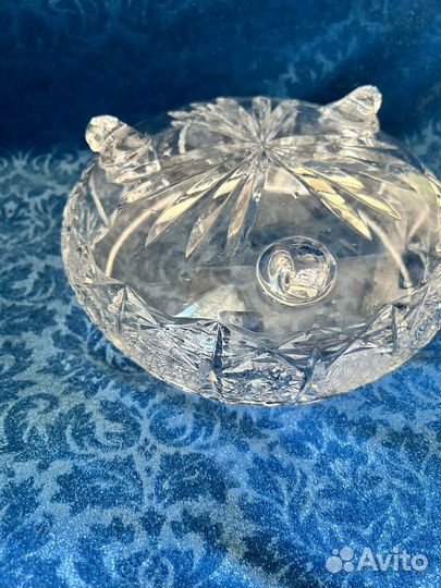 Хрустальная ваза - салатница на ножках
