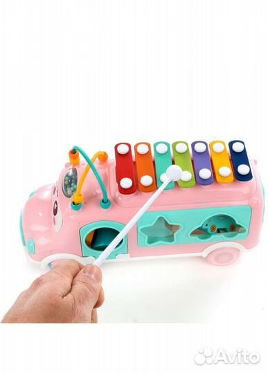 Новая развивающая машинка сортер ксилофон Veld Co