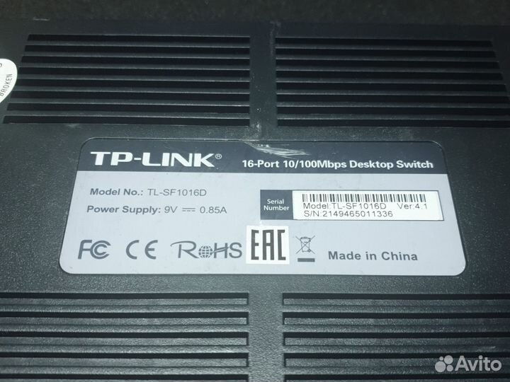 Коммутатор неуправляемый 16 портов 10/100 Mbps