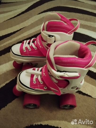 Ролики квады для девочек раздвижные 32-35 размер