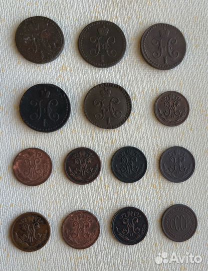 Полушка Деньга 1/2 и 1/4 копейки разных периодов