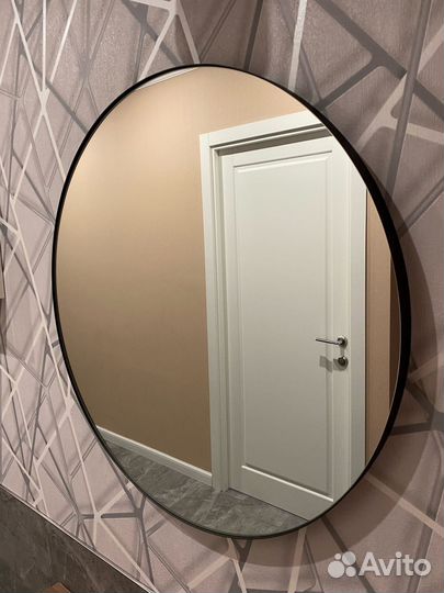 Зеркало настенное круглое в раме 50 см