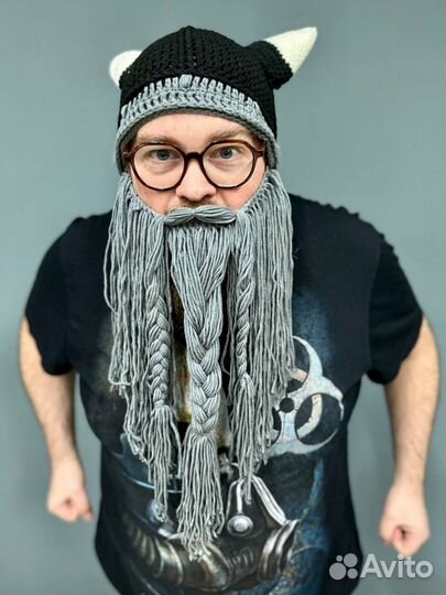 Шапка прикол борода викинга 4 цвета