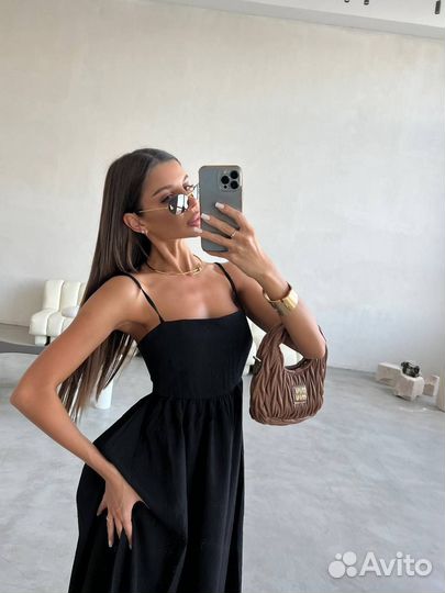 Летнее льняное платье