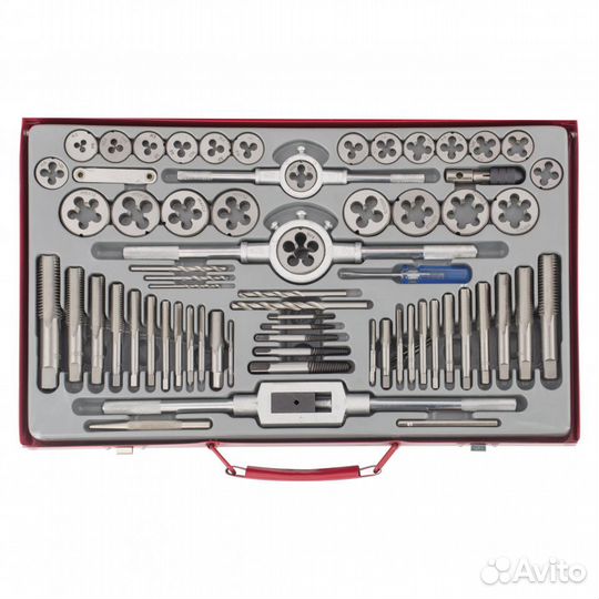 Набор метчиков и плашек М2-М20, 65 шт кейс Matrix