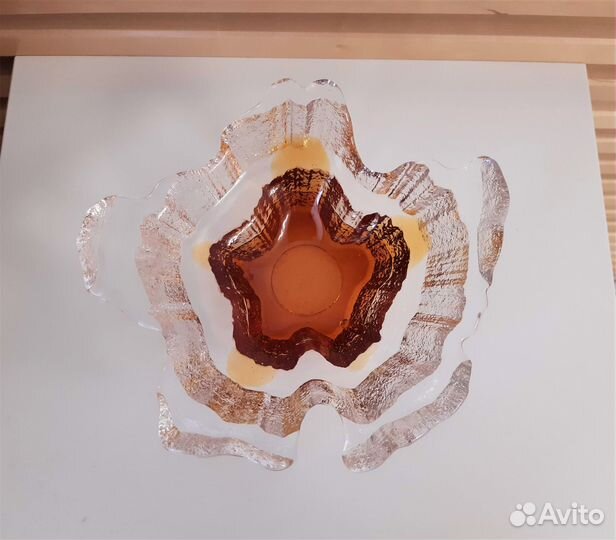 Ваза подсвечник конфетница финское стекло Humppila