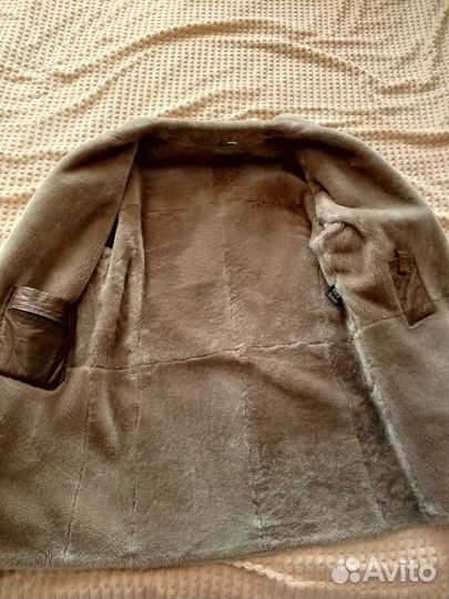 Кожаная дубленка мужская 52 54