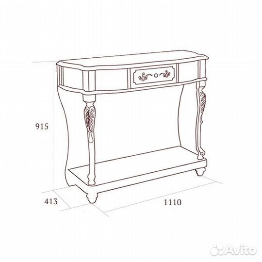 Стол консольный Флориана орех Миассмебель