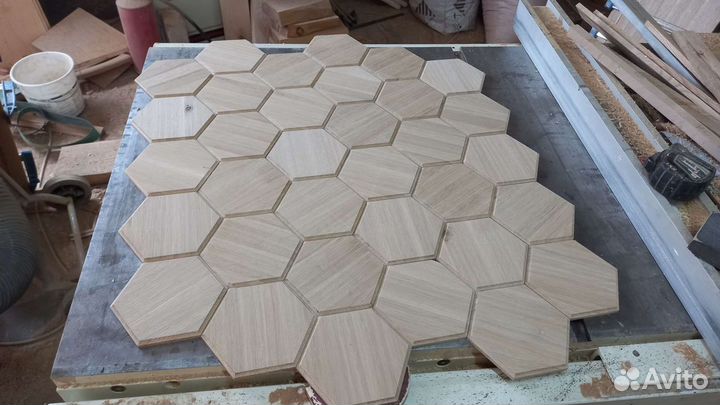 Плитка гексагон деревянная