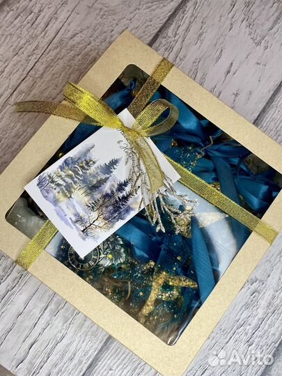 Набор елочных игрушек из эпоксидной смолы