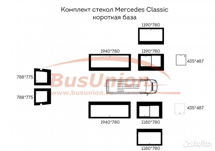 Стекла на спринтер 901-903