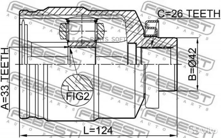 Febest 1211TUC27RH ШРУС внутренний правый 33x42x26