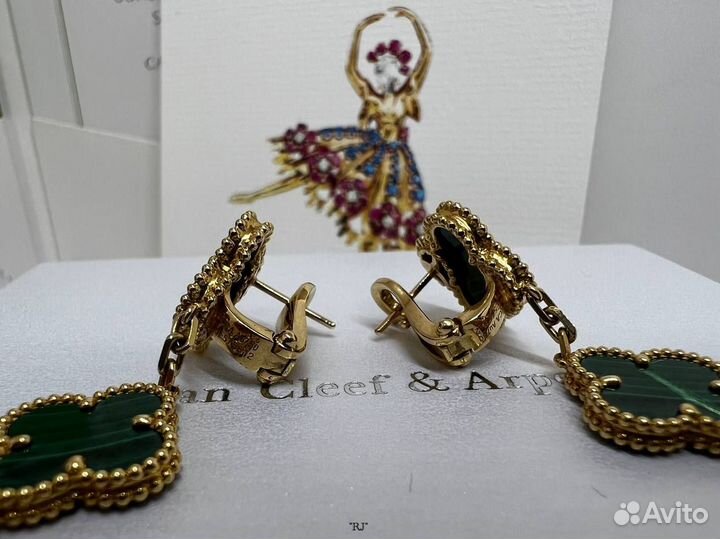 Серьги Van Cleef 18 К золото