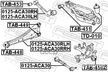 Сайлентблок цапфы toyota RAV4 05- задн. плав