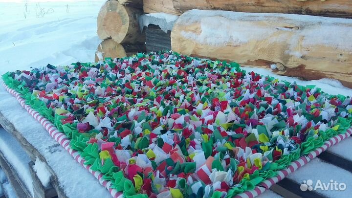 Лоскутный трикотажный коврик 