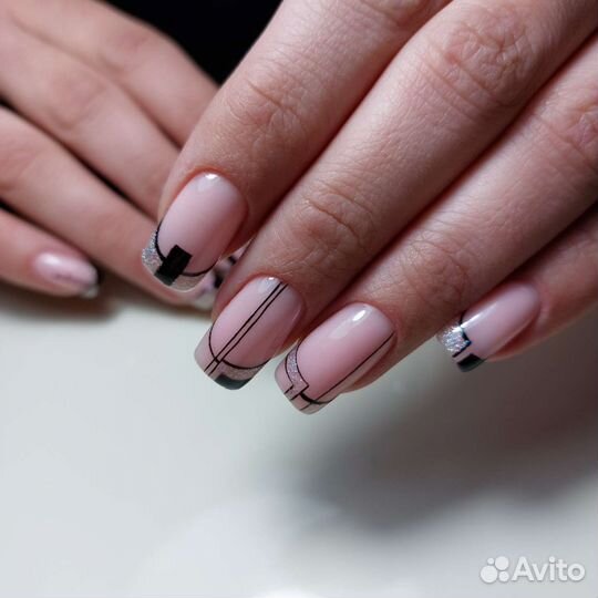 Маникюр гель лак наращивание