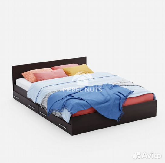 Кровать двуспальная 140 с ящиками