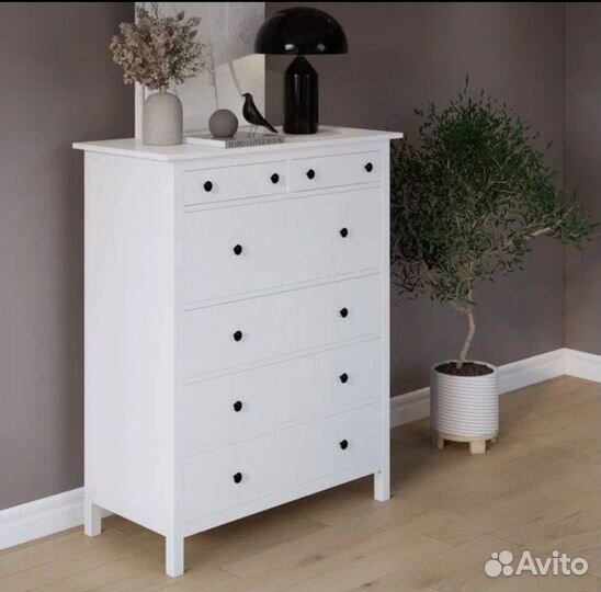 Комод 6 ящиков Хемнэс белый