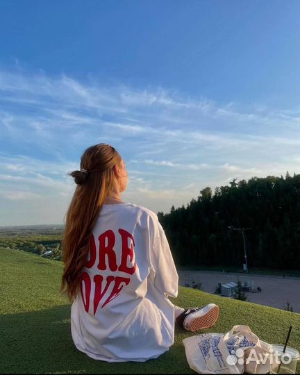 Футболка оверсайз more love любовь