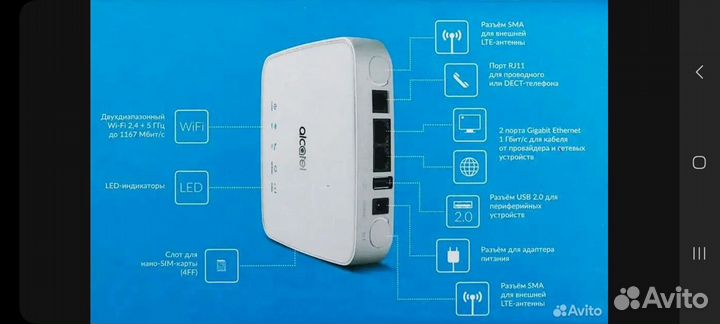 Wifi роутер 4g модем Alcatel HH70VH