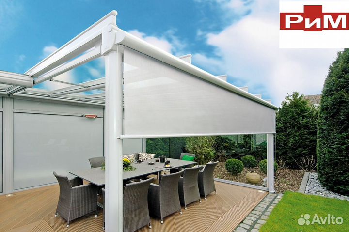 Прозрачная маркиза на беседку, в кафе, на веранду