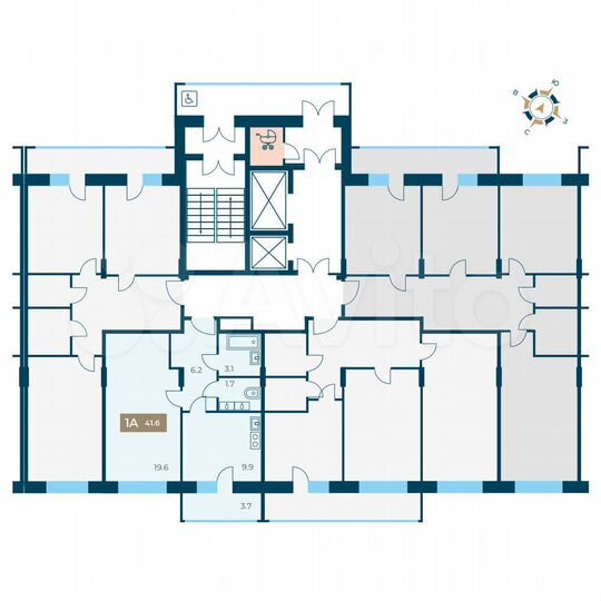 1-к. квартира, 41,6 м², 12/12 эт.
