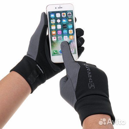 Перчатки Gloves для сенсор. экрана черно-серые