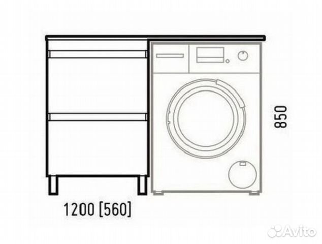 Тумба с раковиной под стиральную машину 120 см