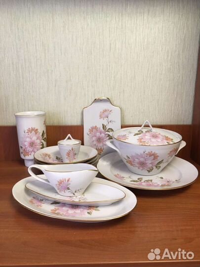 Сервиз столовый СССР Дулево хризантемы астры