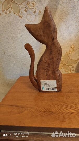 Статуэтка Кот. Новая. Ручная работа. Дерево