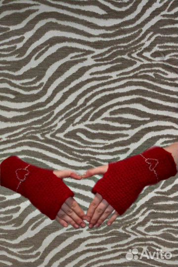 Перчатки без пальцев женские, ручная работа