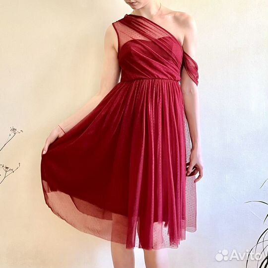 Платье бордовое асос ASOS XS