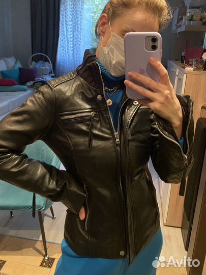 Кожаная куртка женская натуральная xs