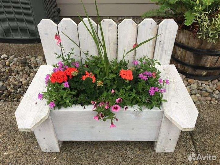 Клумба, кашпо для цветов деревянная, ящик