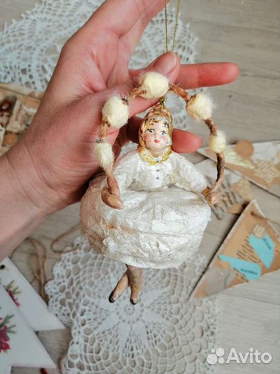 Ёлочные игрушки из ваты