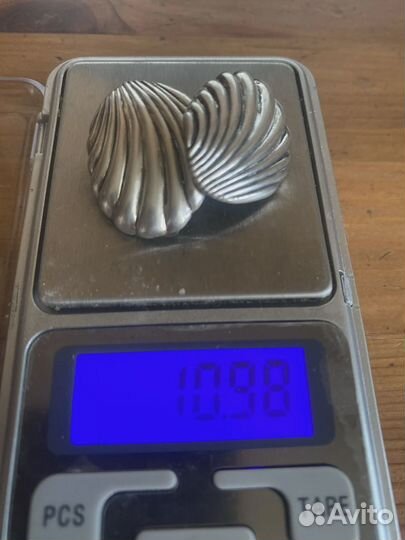 Серьги клипсы Ракушки серебро 960 Винтаж СССР