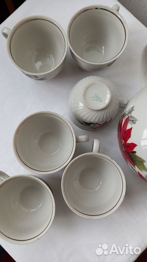 Сервиз чайный СССР рождественский цветок