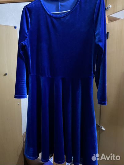 Платье синее бархат