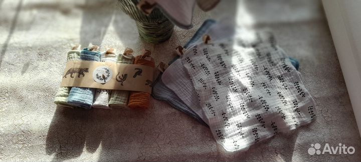 Салфетки для кормления платочки муслиновые