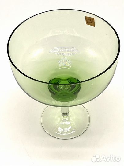 Креманка,зеленое стекло,Жигалкина Л.С.ссср