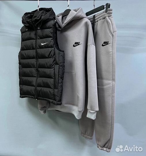 Спортивный костюм мужской тройка зимний на флисе