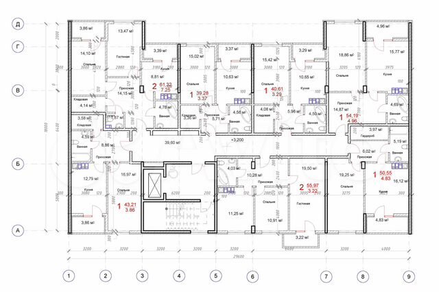 Планировка квартир геленджик 1-к квартира, 58 м², 3/7 эт. на продажу в Геленджике Купить квартиру Авито