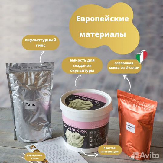 Подарочный набор для 3D слепок рук на 1–2 руки CA