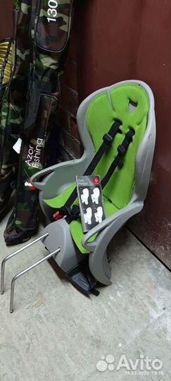 Велокресло детское серо-зеленое kiss medium Hamax