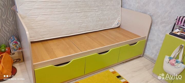 Детская кровать 80 160 с бортиками и ящиками