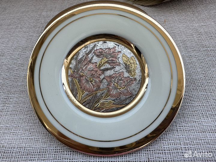 2 тарелки фарфор the Art of Chokin 24Kt Japan винт