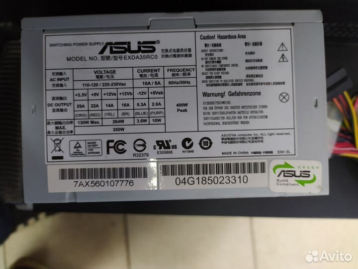 Блок питания для пк asus ATX model: exda35RC0 350W