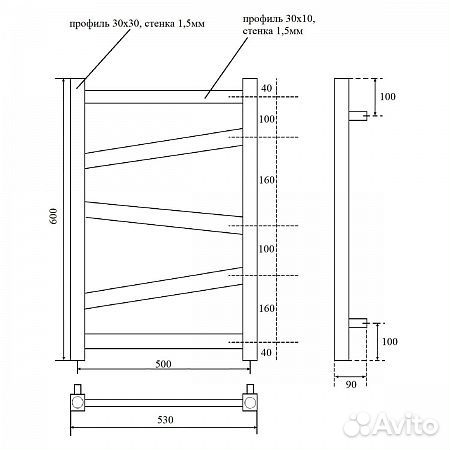 Полотенцесушитель водяной Point Феникс PN15156W П