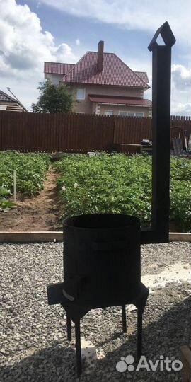 Печь для казана с трубой